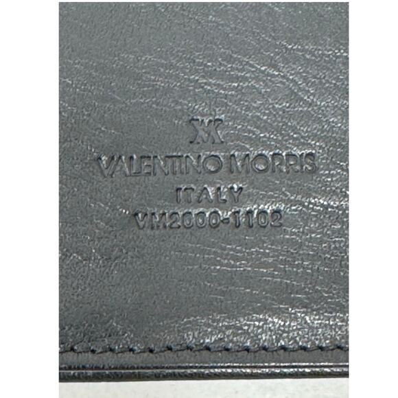 Valentino Morris Black Leather Mens Long Bifold Wallet Made in Italy - Picture 5 of 5